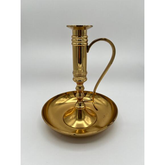 Large Brass Candlestick Holder - Picture 1 of 4